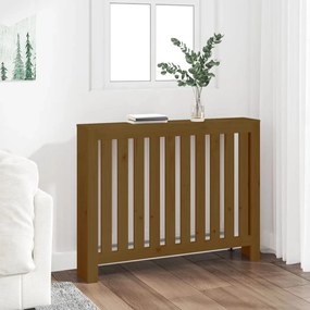 vidaXL Cobertura de radiador 108,5x19x84 cm pinho maciço castanho mel