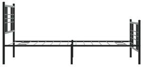 Estrutura de cama com cabeceira e pés 90x190 cm metal preto