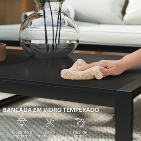 Conjunto de Jardim 4 Peças de Vime Sintético com 2 Cadeiras 1 Sofá de 2 Lugares e Mesa de Centro Madeira e Creme
