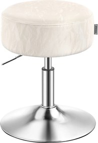 Banco para toucador com altura ajustável e rotação de 360°, branco creme