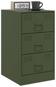 Mesas de cabeceira 2 pcs 34,5x39x62 cm aço verde azeitona