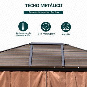 Pérgola para Jardim com Parede Lateral e Rede Mosquiteira 365x300x265