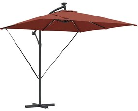 Guarda-sol de Bananeira Cantilever Terracota 249 x 249 x 250 cm
