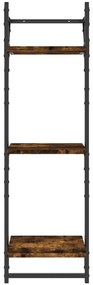 Estante 3 prateleiras + barras 2pcs 30x25x100cm carvalho fumado