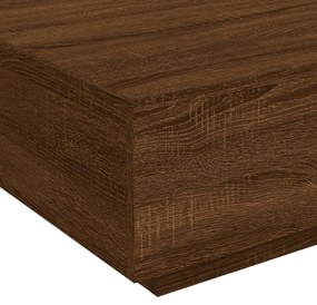 Mesa de centro com luzes LED 80x80x31 cm carvalho castanho