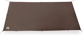Lona de campismo 406x306 cm impermeável castanho