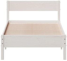 Cama sem colchão 90x200 cm madeira de pinho maciça branco