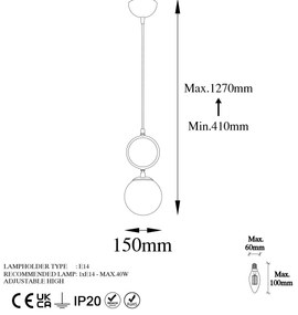 Candeeiro de Teto Ring – Branco – 15 cm
