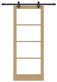 Porta Deslizante vidaXL com Conjunto de Ferragens 86x211 cm Madeira de