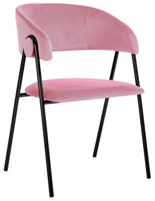 Cadeira Mihu Black Veludo - Rosa