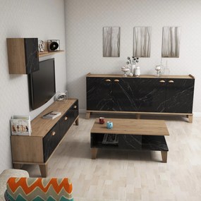 Conjunto de Mobiliário de Sala de Estar Sumer – Carvalho – TV Stand: 1