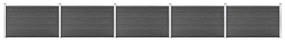 vidaXL Conjunto de painéis de vedação WPC 872x105 cm preto