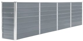 vidaXL Canteiro jardim elevado 320x40x77 cm aço galvanizado cinzento