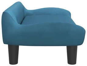 Cama para cães 70x40x24 cm veludo azul