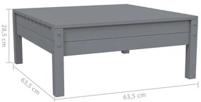 3 pcs conj. lounge de jardim c/ almofadões pinho maciço cinza