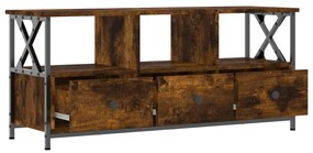 Móvel de TV 102x33x45cm derivados madeira/ferro carvalho fumado