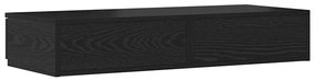 Gavetas de Cama Pretas 90x36,5x16,5 cm Madeira Ingenheirada