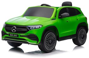 Carro elétrico para Crianças 12V 4x4 Mercedes Benz EQA 250 Rodas Espuma EVA, Assento couro ecológico Verde