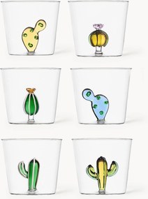 Copos em vidro de borossilicato artesanais Desert Plants, conjunto de 6