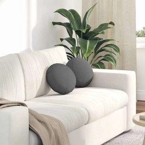 vidaXL Almofadas de Assento 2 pcs Cinza Escuro Ø30 x 13 cm tecido