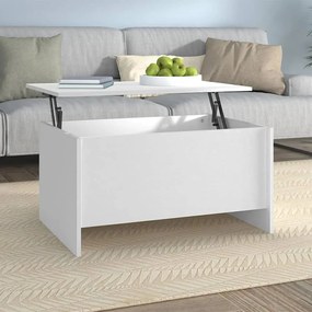 Mesa de Centro Beira Elevatória de 80 cm - Branco - Design Moderno