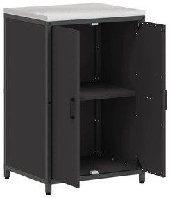 Armário de Armazenamento para Cozinha Preto 60 x 50 x 92 cm Aço