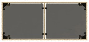 5 pcs conjunto de jantar p/ jardim com almofadões vime PE bege