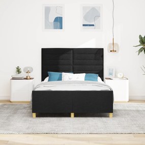 Estrutura de Cama de Tecido Preto vidaXL 140x200 cm