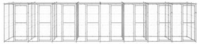 Canil de exterior com telhado 19,36 m² aço galvanizado