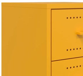 Mesa de cabeceira 36x39x43,5 cm aço amarelo mostarda