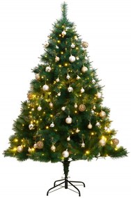 vidaXL Árvore Natal artificial articulada c/ 300 luzes LED+bolas 180cm