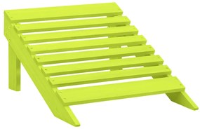 Cadeira Adirondack para jardim com otomano abeto maciço verde