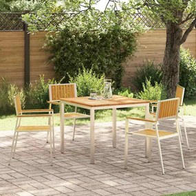 Conjunto de Jantar de Jardim vidaXL 5 Peças Madeira Sólida de Teca