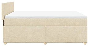 Cama com molas/colchão 140x200 cm tecido cor creme