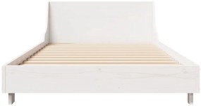 Cama sem colchão 100x200 cm madeira de pinho maciça branco
