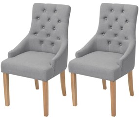 vidaXL Cadeiras de jantar 2 pcs tecido cinzento-claro