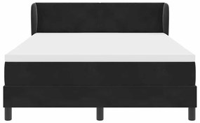 Cama Box Spring com Colchão vidaXL Preto 140x200 cm Veludo