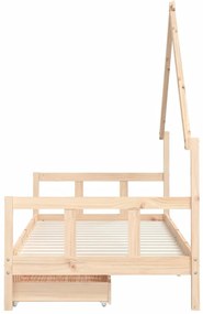 Estrutura de cama infantil c/ gavetas 90x190 cm pinho maciço