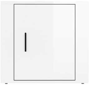 Mesas de cabeceira 2 pcs 50x39x47 cm branco brilhante