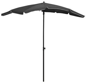 vidaXL Guarda-sol de jardim com poste 200x130 cm antracite