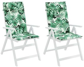 Almofadões p/ cadeira encosto alto 2 pcs tecido oxford folhas
