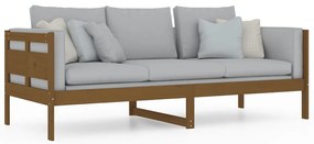 Sofá-cama 80x200 cm madeira de pinho maciça castanho-mel