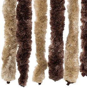 Cortina anti-insetos 90x200 cm chenille bege e castanho-claro