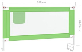 Barra de segurança p/ cama infantil tecido 160x25 cm verde