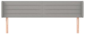 Cabeceira de cama c/ abas tecido 183x16x78/88 cm cinzento-claro