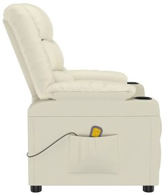 Cadeira de massagens couro artificial cor creme