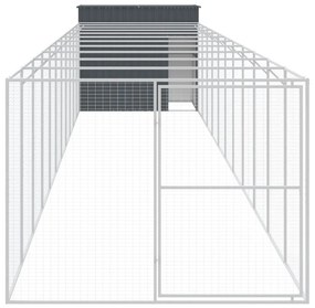 Casota p/ cães c/ parque 214x1273x181cm aço galvaniz. antracite