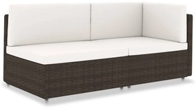vidaXL Sofá seccional de 2 lugares vime PE castanho