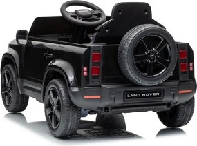 Carro elétrico para Crianças 12V 4x4 Land Rover Defender Rodas de espuma EVA, Assento Couro ecológico, Controlo remoto Preto