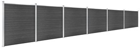 Conjunto de painel de vedação WPC 1045x186 cm preto